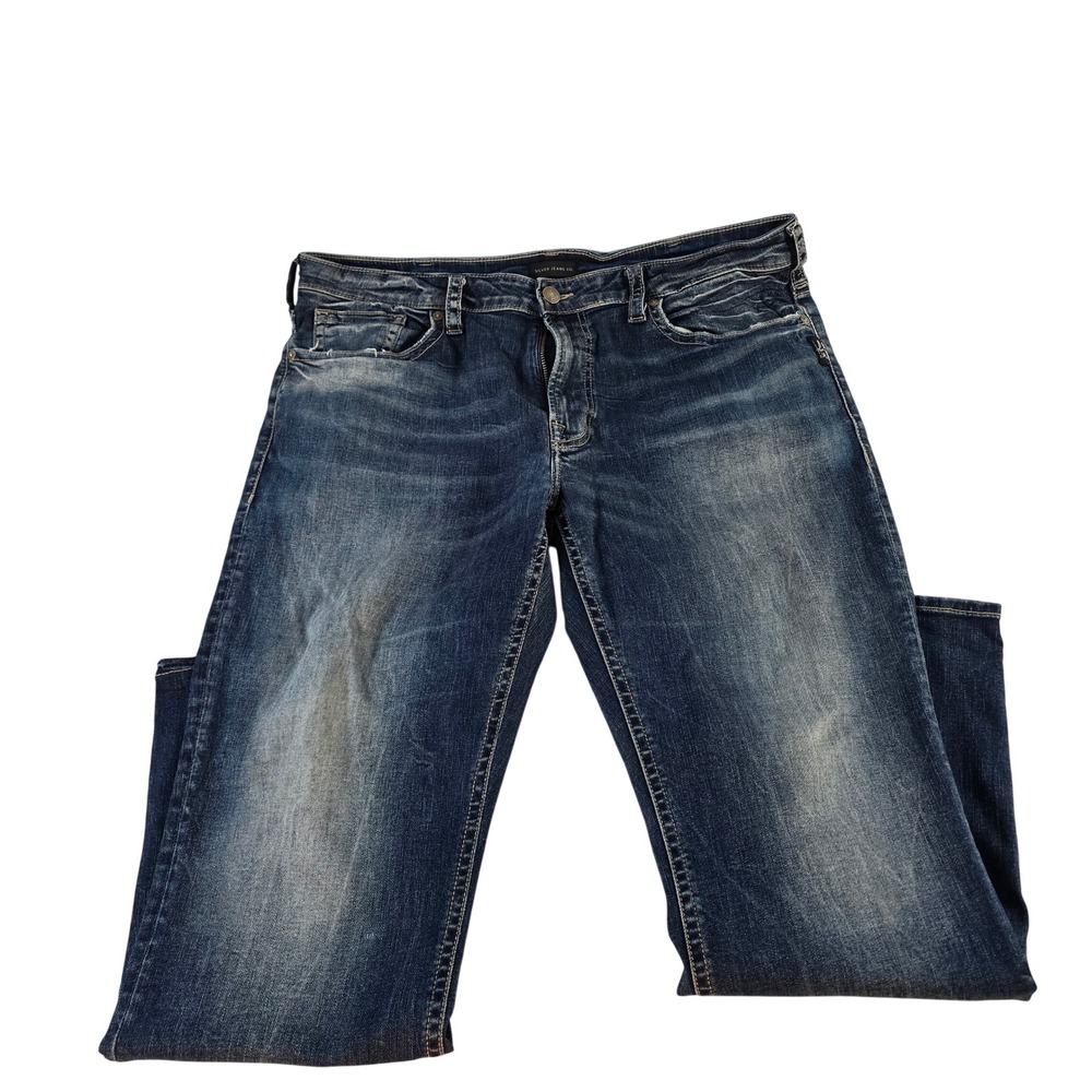 Silver Jeans Co Grayson Straight Leg Blue Indigo Jeans M33314SSK353 36x30